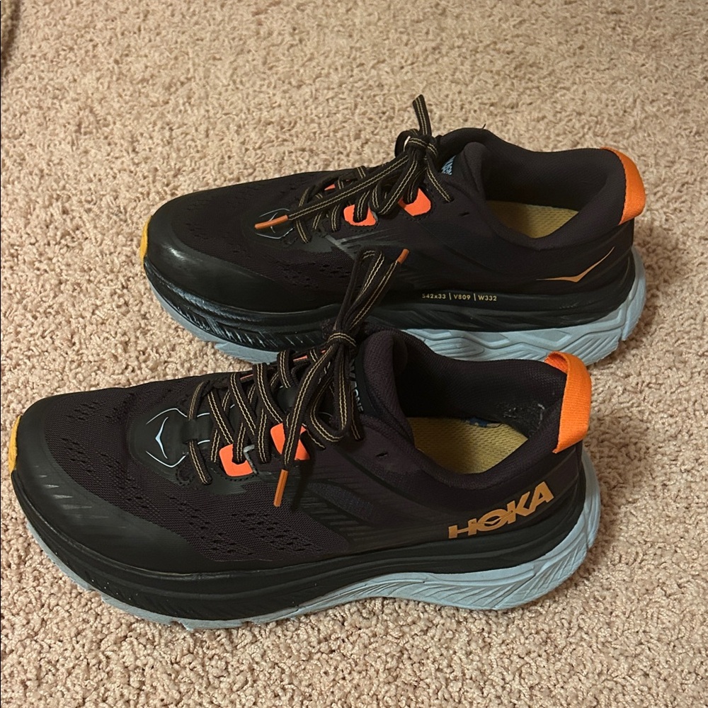 Hoka Stinson ATR 6 Navy Blue and Orange US size 8/ EU Size 41 1/3 - Picture 3 of 9